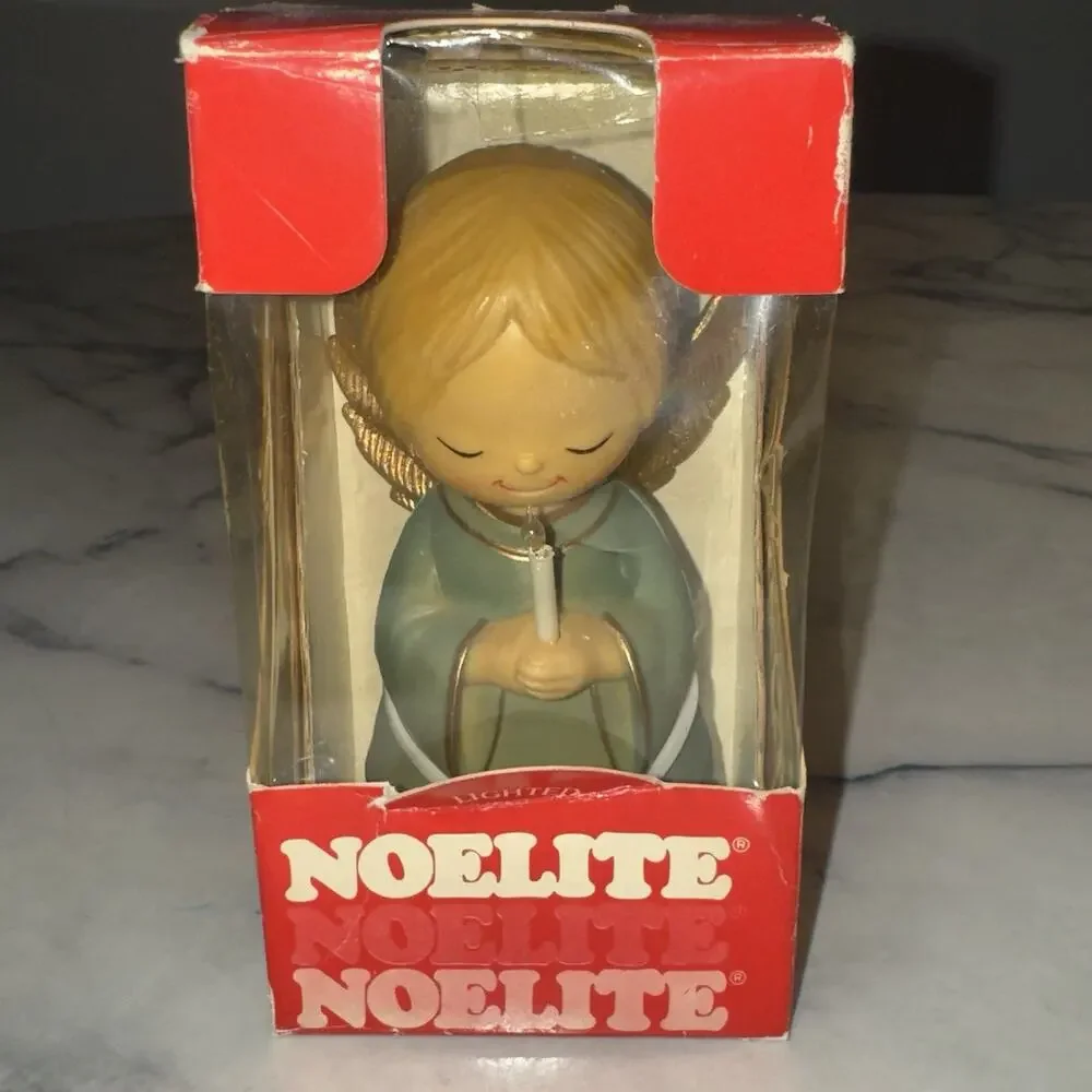NEW NIB Roman Noelite Christmas Angel Light Up Candle Figurine Vintage Batt Oper